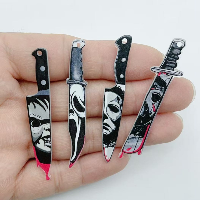 Halloween Party Supplies - 10 Stück Acryl-Schmuckteile für Halloween-Anhänger, DIY-Ohrringe,