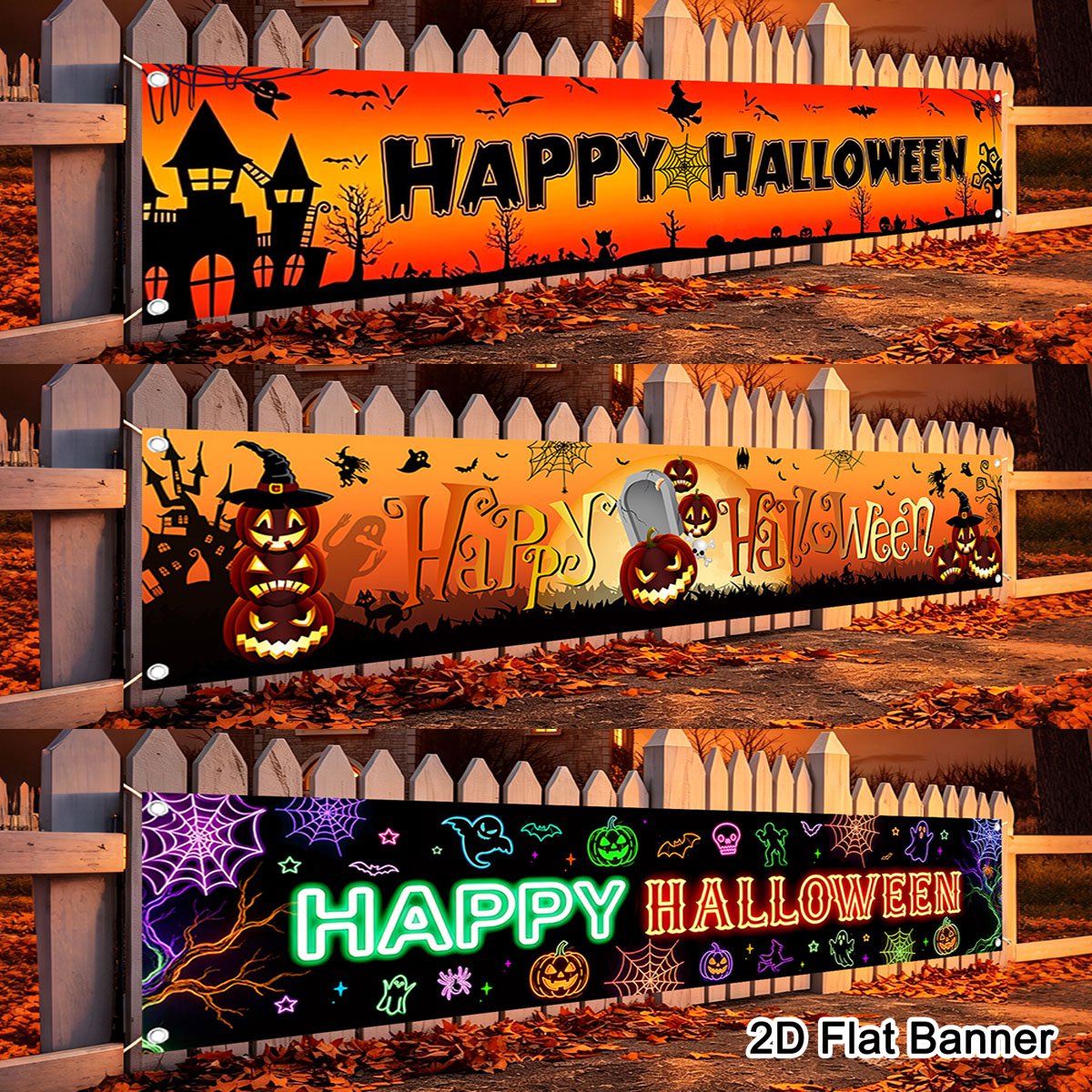 Pumpkin Lantern Halloween - 1 Stück Happy Halloween Banner mit