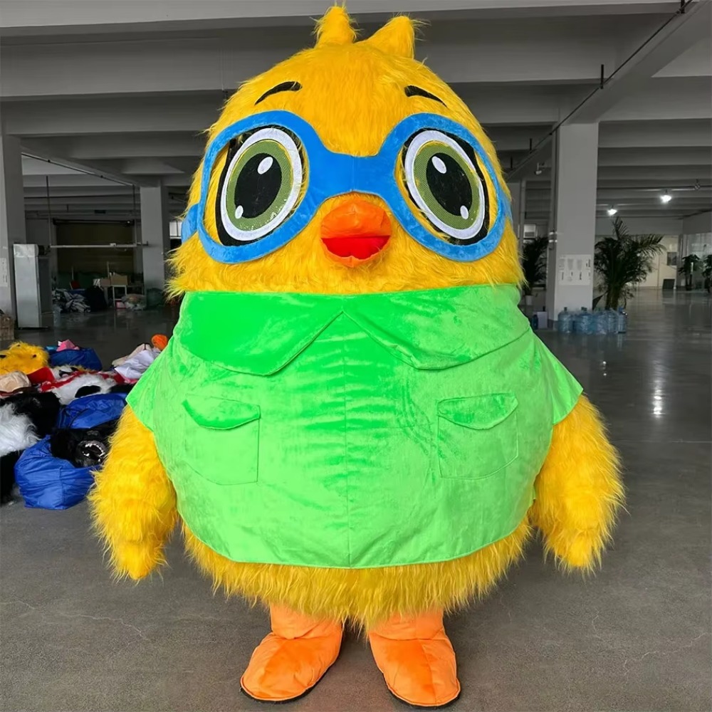 Halloween Costume Adult - Aufblasbarer Vogel mit Brille Maskottchen-Kostüm für