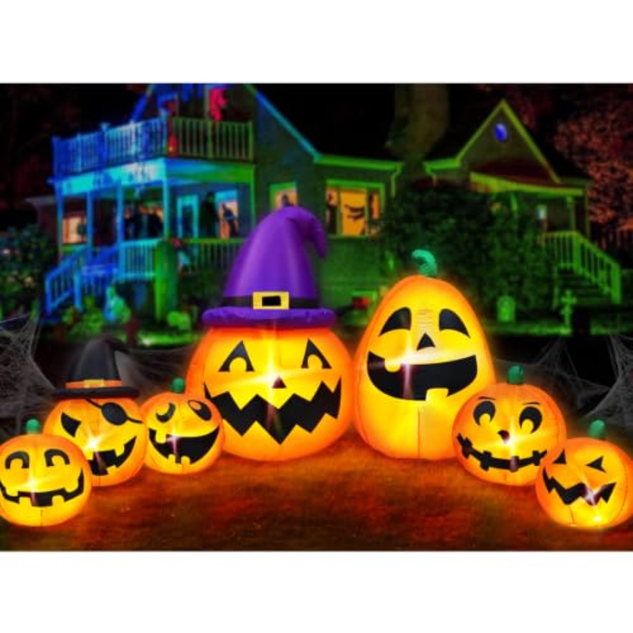 Halloween Pumpkin Decor Led - Aufblasbare Halloween-Kürbis-Dekoration für den Außenbereich, 3,6