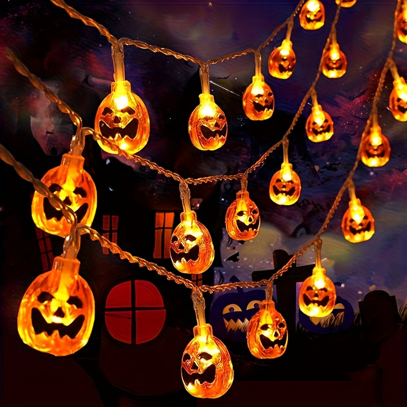 Halloween Led String Lights Orange - 59/118 Zoll 10/20 LEDs Lächelnde Kürbis-Lichterkette