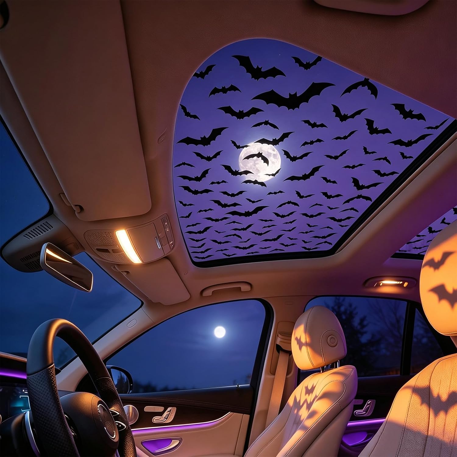Auto-Schiebedach-Aufkleber, Ha – Spider Web Halloween Decoration Bewertung und Preis
