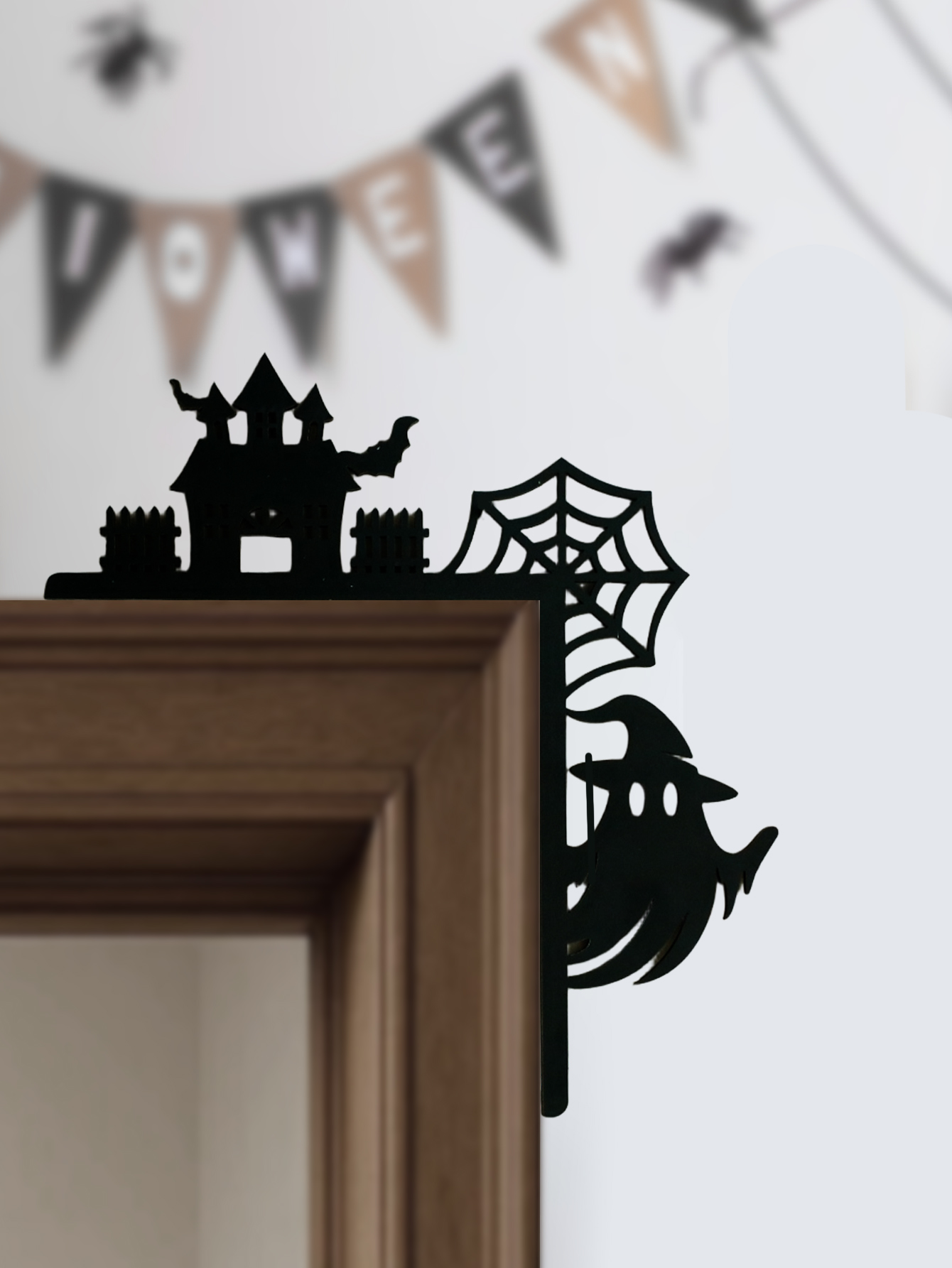 Halloween-Tür-Eckdekoration au – Spider Web Halloween Decoration Bewertung und Preis