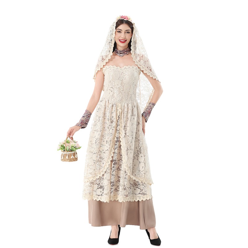 Vintage-Spitzen-Maxikleid für  – Halloween Costume Adult Bewertung und Preis