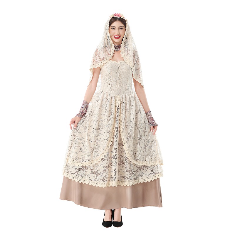 Vintage-Spitzen-Maxikleid für  – Halloween Costume Adult Bewertung und Preis