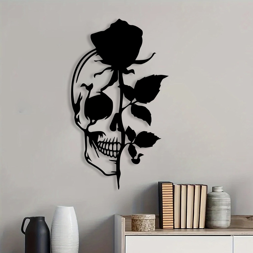 Totenkopf mit Rose Metall-Wand – Halloween Skeleton Decoration Bewertung und Preis