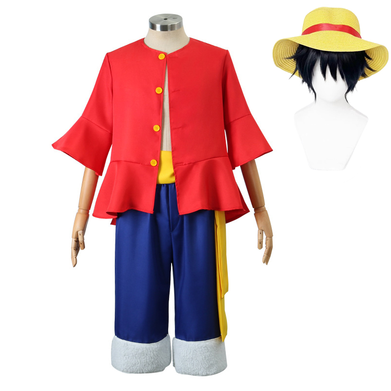 Luffy Cosplay Kostüm Hut Perüc – Halloween Costume Kids Bewertung und Preis