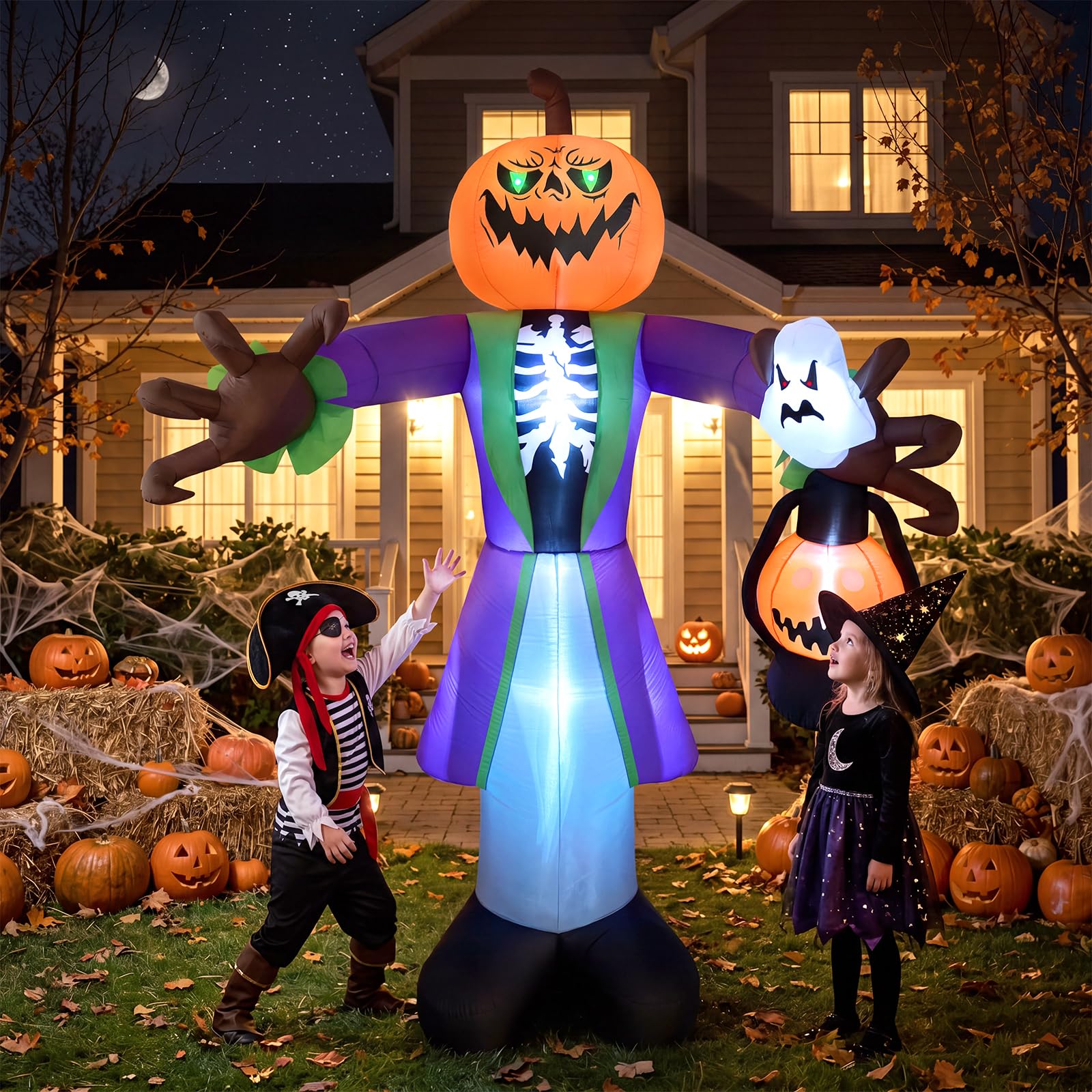 8 Fuß großer, beleuchteter, au – Halloween Pumpkin Decor Led Bewertung und Preis